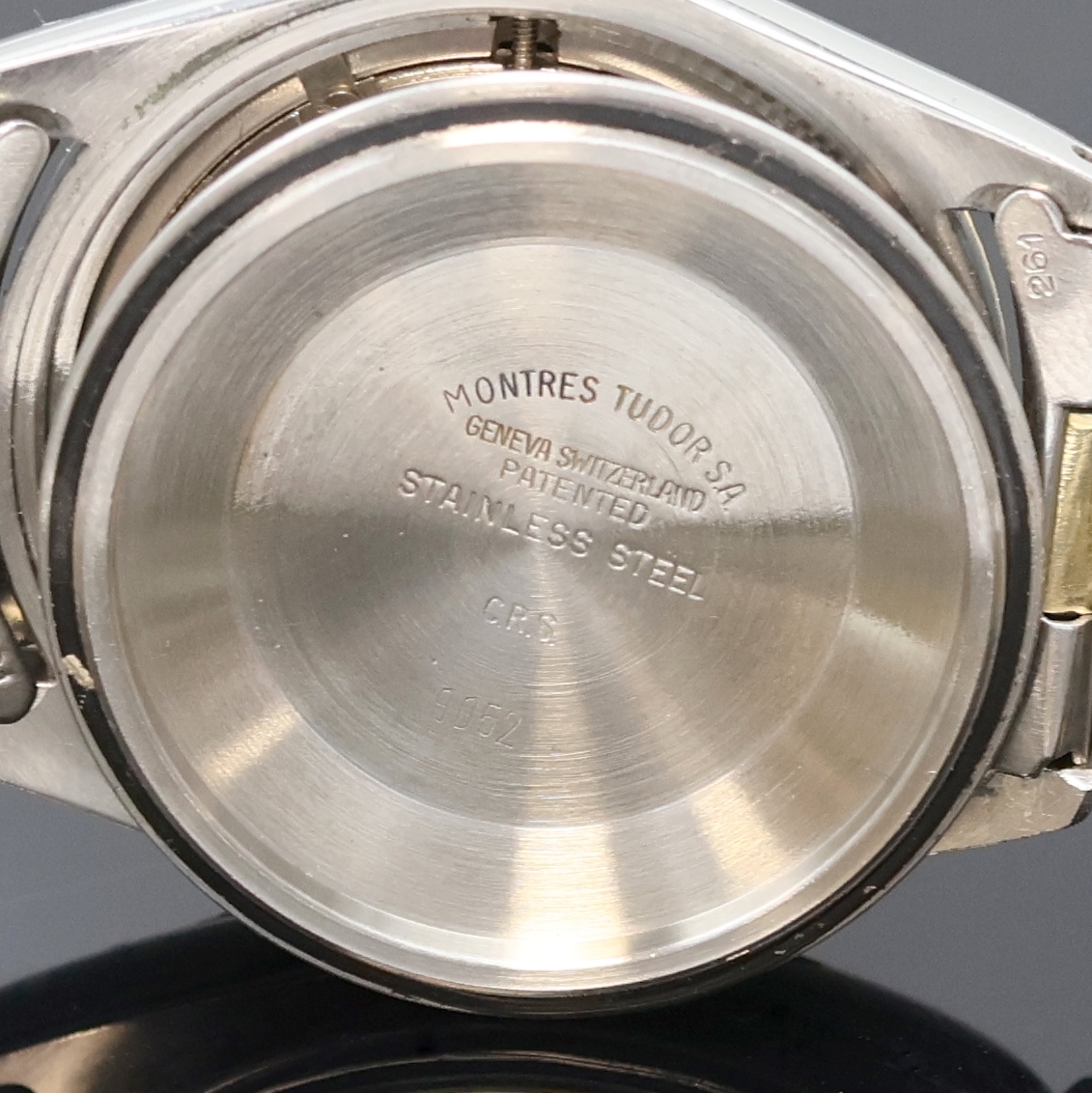 Detail g: TUDOR Herrenarmbanduhr Referenz 90733, Schweiz um 1980, Automatik, verschr. Rolex- Gehäuse in Edelstahl/Gold komb. an gefaltetem Rolex Oysterband, ...
