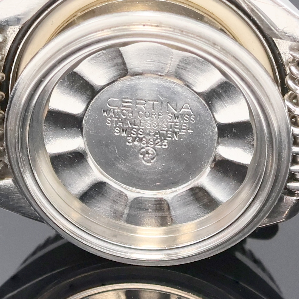 Detail f: CERTINA DS-3 PH 200M Taucheruhr in Edelstahl, Automatik, Schweiz um 1977, massives Edelstahlgeh. inkl. neutr. Band m. Faltschl., Boden und Krone ...