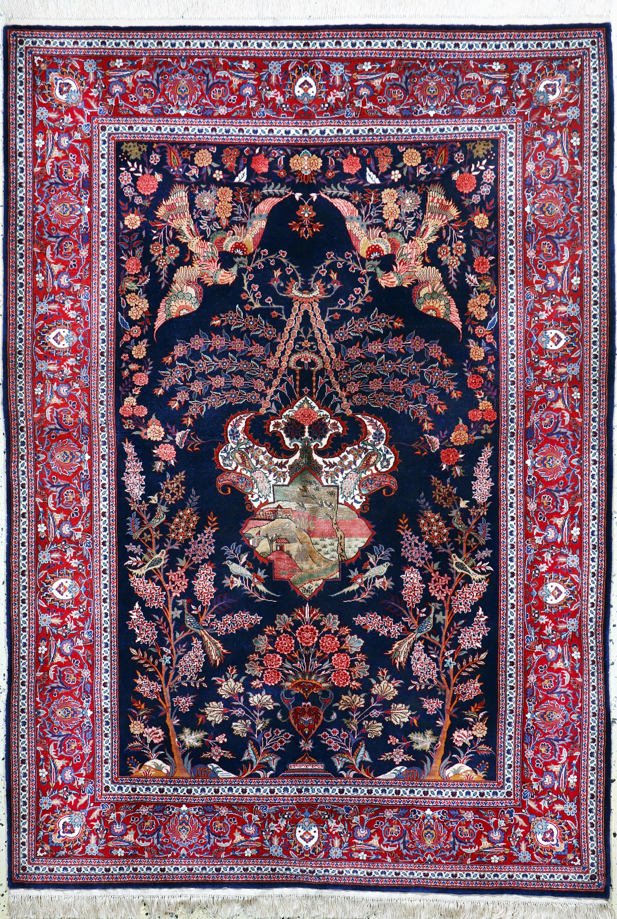 Image 27033920 - Keschan fein, China, Neuwertig, Korkwolle mit und auf Seide, ca. 200 x 143 cm, ca. ...