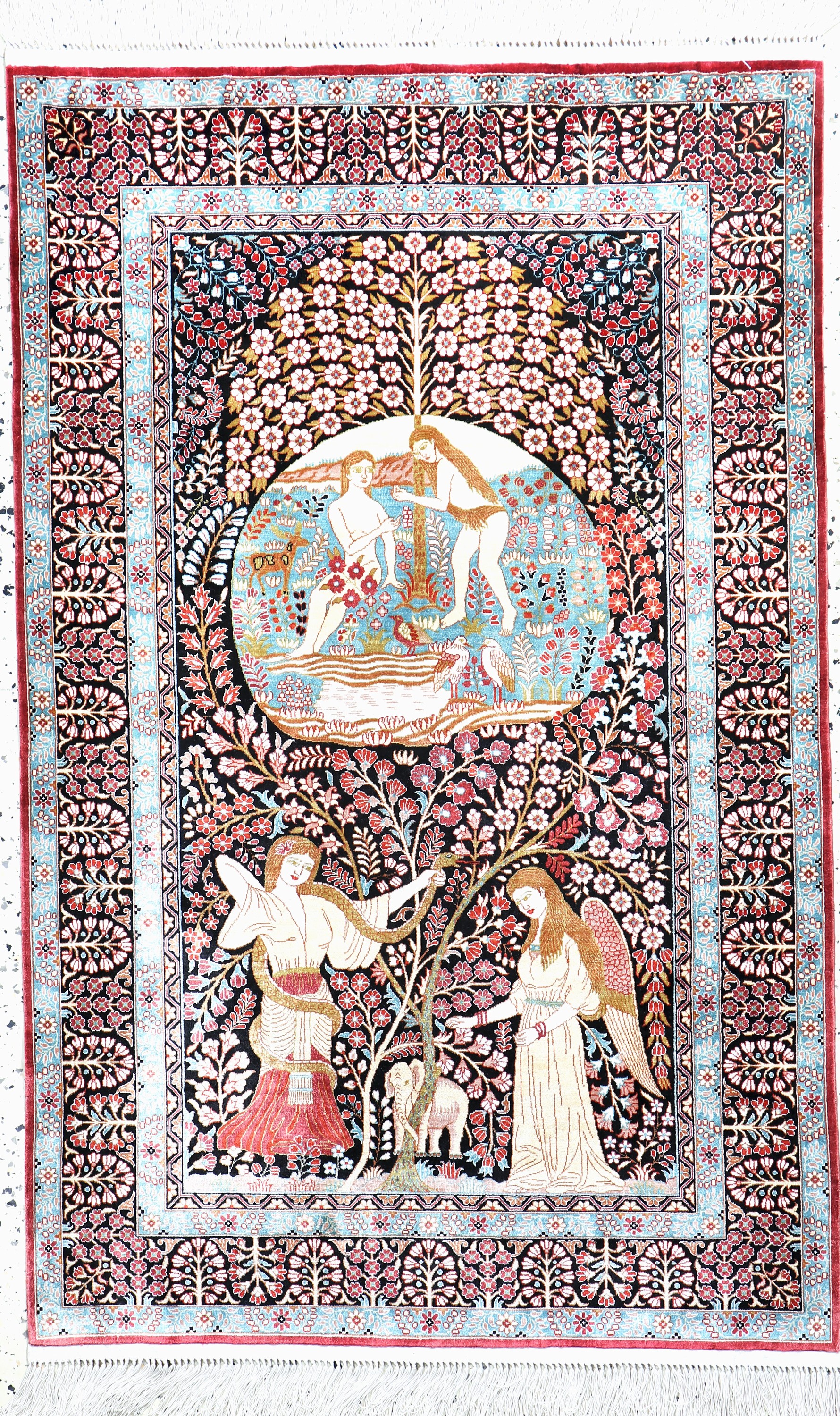 Image 27033922 - Hereke Seide fein, China, Neuwertig, reine Naturseide, ca. 122 x 79 cm, ca. 1,0 Mio. ...