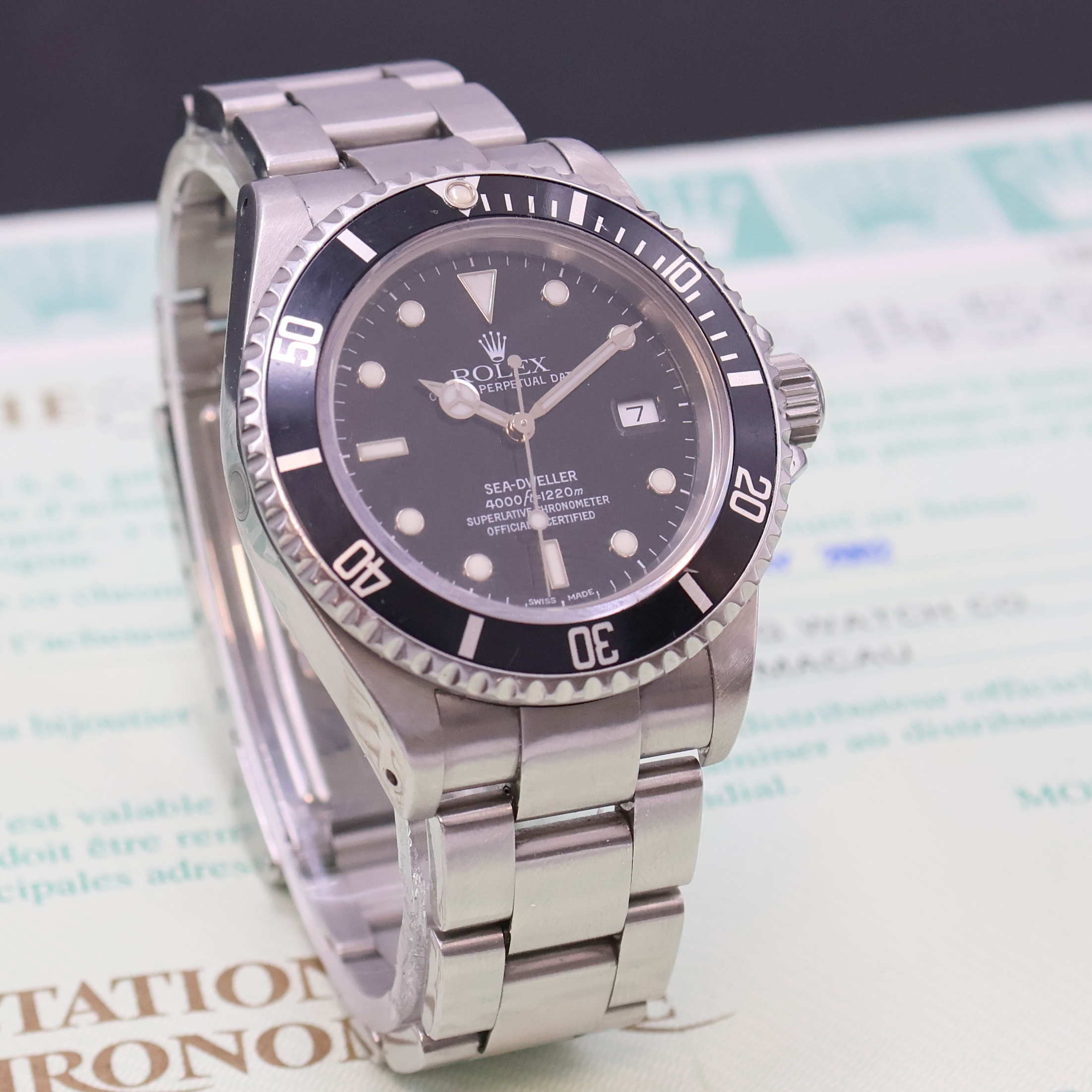 Detail b: ROLEX Oyster Perpetual Date Sea-Dweller Referenz 16600 Taucheruhr, Automatik, K- Serie, Chronometer der Superlative in Edelstahl inkl. Oysterband, ...