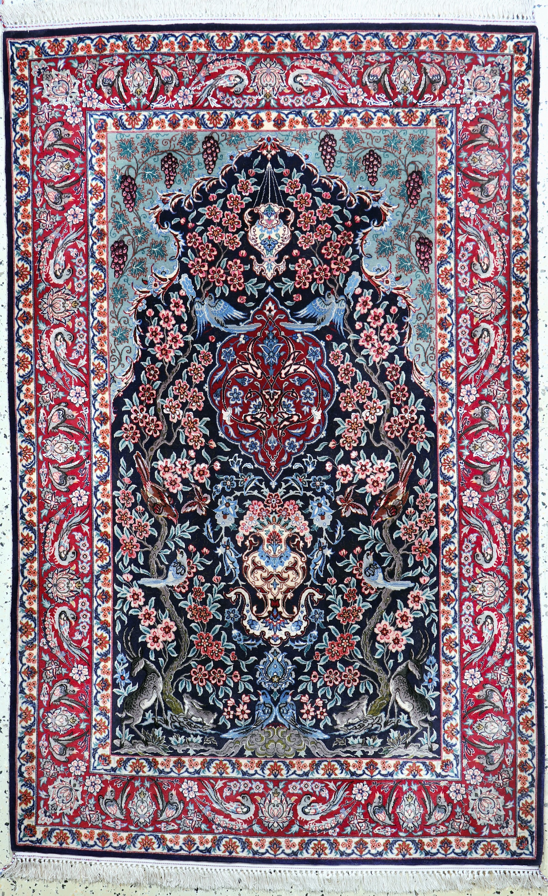 Image 27033924 - Esfahan fein, Persien, Neuwertig, Korkwollemit und auf Seide, ca. 174 x 112 cm, ca. 1,0 ...