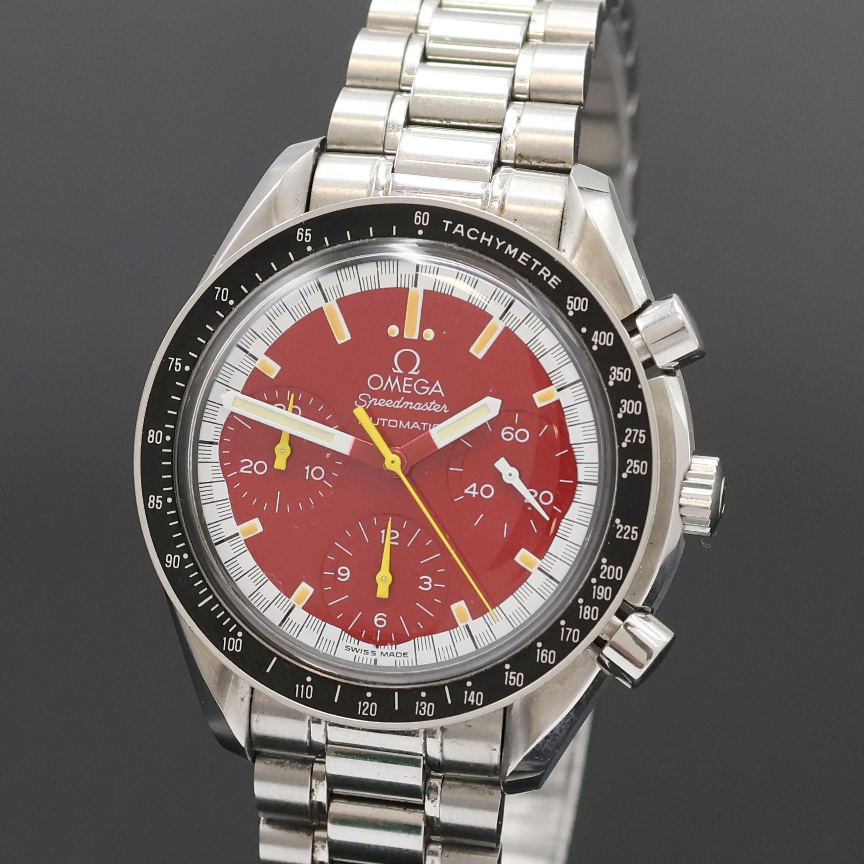 Detail a: OMEGA Herrenarmbanduhr Serie Speedmaster Cart Racing Referenz 175.0032.1/175.0033.1, Schweiz um 1997, Automatik, Edelstahlgeh., Boden aufgedr., orig. ...