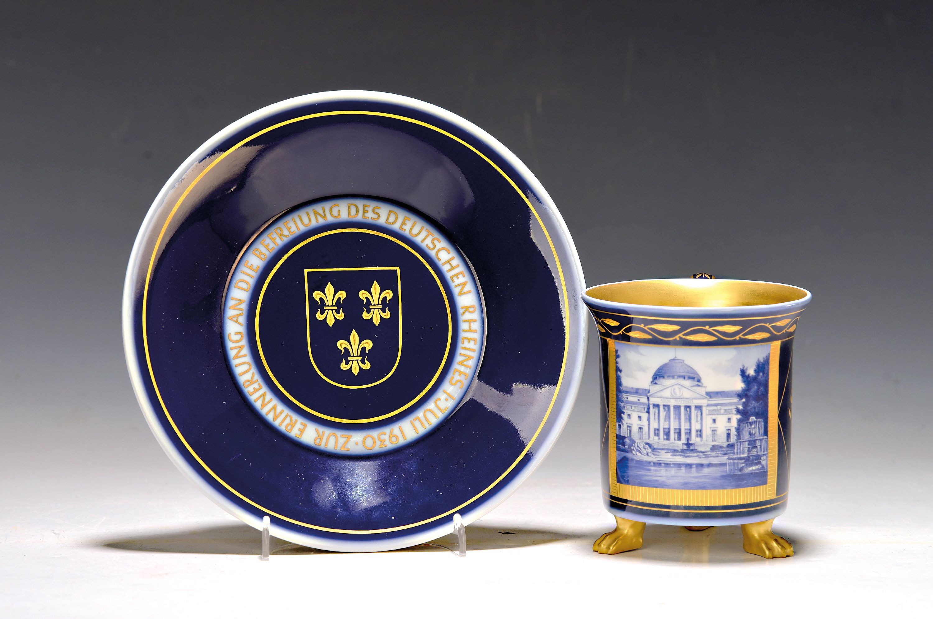 Image 27033956 - Andenkentasse mit Untertasse, KPM Berlin, ´Zur Erinnerung an die Befreiung des Deutschen ...