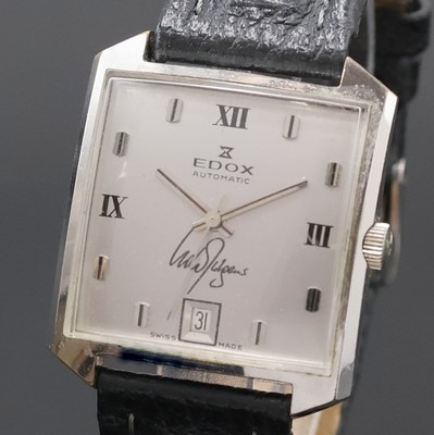 27033901a - EDOX Herrenarmbanduhr Armbanduhr, Automatik, Schweiz um 1968, verchr. Geh., ...
