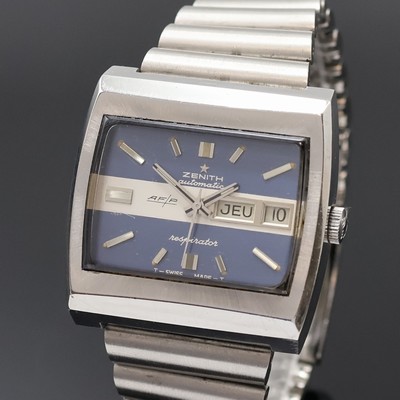 27033907a - ZENITH seltene Herrenarmbanduhr Respirator, Schweiz um 1969, massiv. Edelst.-Stülpgeh., ...