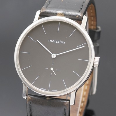 27033909a - MAGALEX Herrenarmbanduhr, Handaufzug, Schweiz um 2000, beids. vergl. Edelstahlgeh., ...