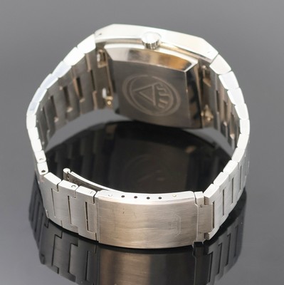 27033910b - MATY Herrenarmbanduhr, Automatik, Schweiz um 1972, massives monocoque Edelstahlgeh. ...