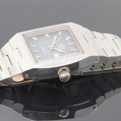 27033910c - MATY Herrenarmbanduhr, Automatik, Schweiz um 1972, massives monocoque Edelstahlgeh. ...