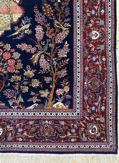 27033920a - Keschan fein, China, Mitte 20.Jhd, Korkwolle mit und auf Seide, ca. 200 x 143 ...