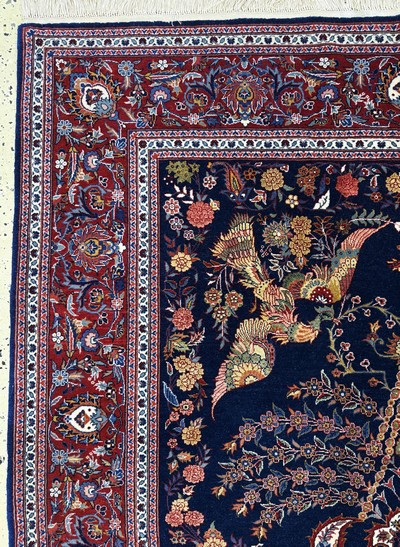 27033920d - Keschan fein, China, Mitte 20.Jhd, Korkwolle mit und auf Seide, ca. 200 x 143 ...