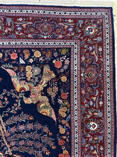 27033920e - Keschan fein, China, Mitte 20.Jhd, Korkwolle mit und auf Seide, ca. 200 x 143 ...