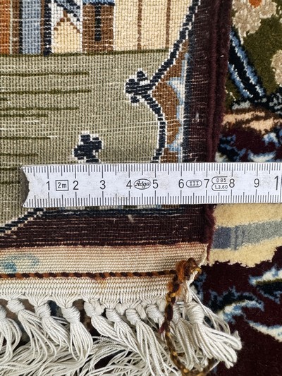 27033926g - Esfahan fein, Persien, Ende 20.Jhd, Korkwolle auf Seide, ca. 160 x 104 cm, EHZ:(nahezu ...