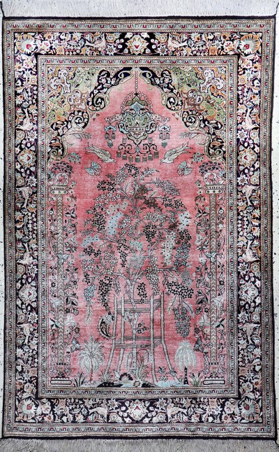 Image Ghom Seide, Persien, Mitte 20.Jhd, reine Naturseide, ca. 165 x 107 cm, EHZ: 1-2 ...