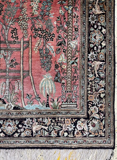 27033928b - Ghom Seide, Persien, Mitte 20.Jhd, reine Naturseide, ca. 165 x 107 cm, EHZ: 1-2 ...