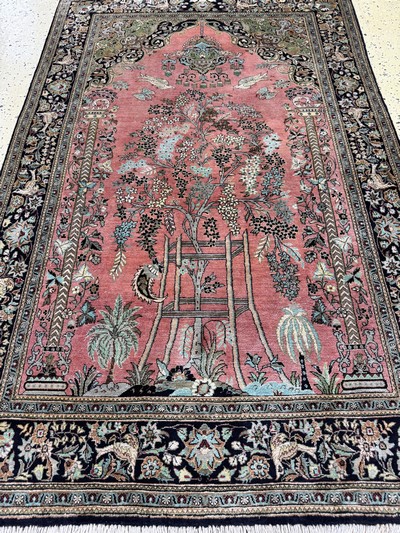 27033928e - Ghom Seide, Persien, Mitte 20.Jhd, reine Naturseide, ca. 165 x 107 cm, EHZ: 1-2 ...