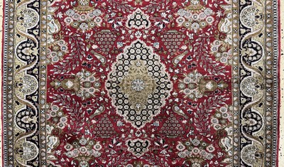 27033929b - Ghom Seide, Persien, Mitte 20.Jhd, reine Naturseide, ca. 155 x 108 cm, EHZ: 1-2 ...