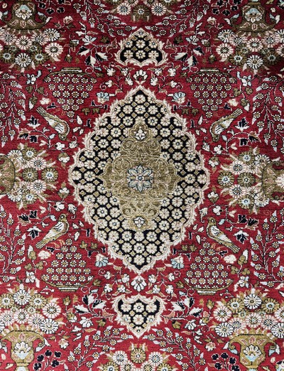 27033929d - Ghom Seide, Persien, Mitte 20.Jhd, reine Naturseide, ca. 155 x 108 cm, EHZ: 1-2 ...