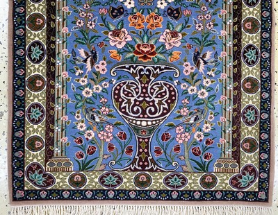 27033931b - Esfahan fein, Persien, Ende 20.Jhd, Korkwolle mit und auf Seide, ca. 108 x 75 cm, EHZ: ...