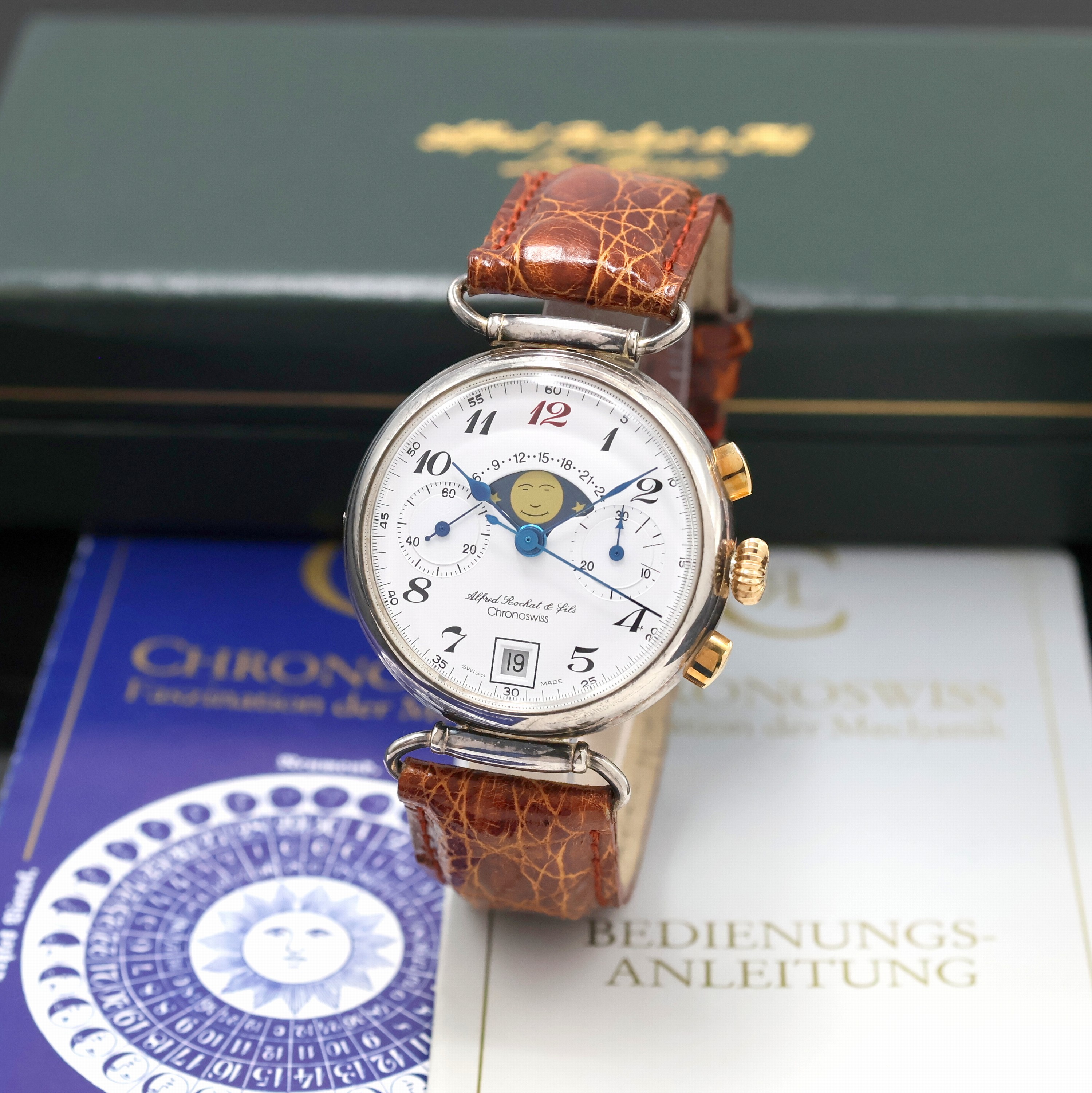 Image 27034040 - ALFRED ROCHAT / CHRONOSWISS auf 500 Stück limitierter Armbandchronograph in Silber ...