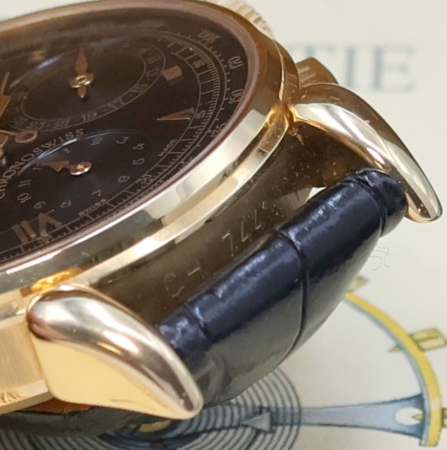 Detail f: CHRONOSWISS Klassik Armbandchronograph in RoseG 750/000 Referenz CH 7441, Schweiz um 1995, Automatik, Boden u. Glasrand aufgedr., tropfenförmige ...