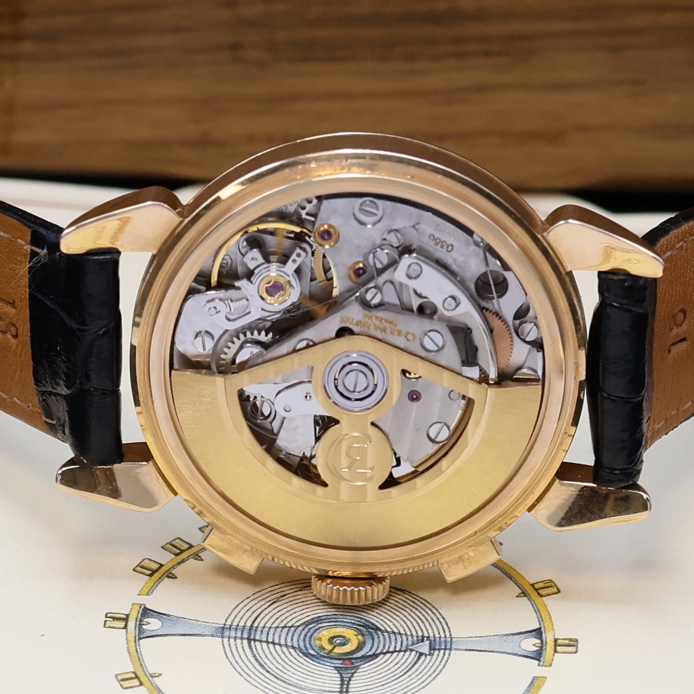 Detail i: CHRONOSWISS Klassik Armbandchronograph in RoseG 750/000 Referenz CH 7441, Schweiz um 1995, Automatik, Boden u. Glasrand aufgedr., tropfenförmige ...