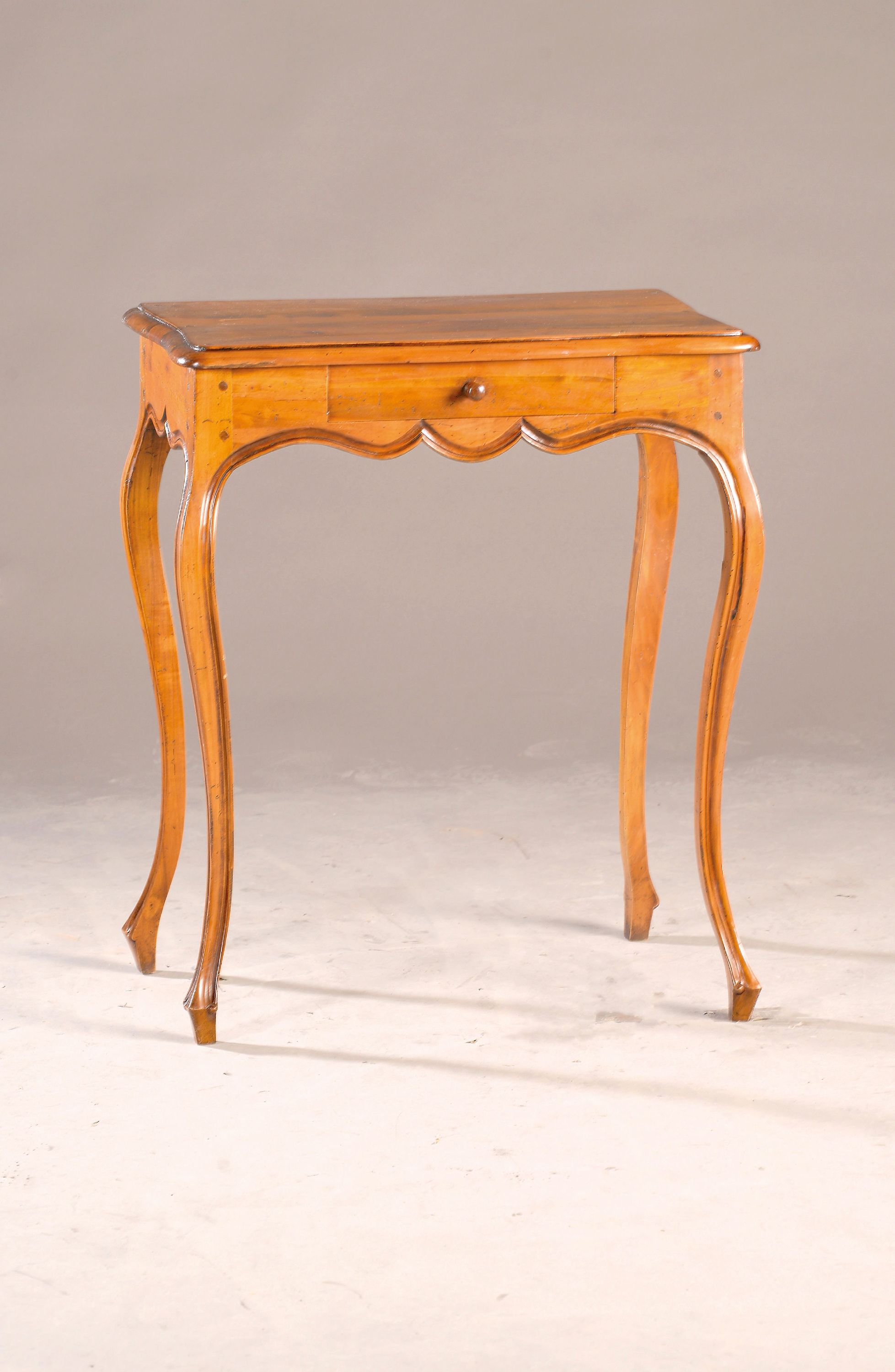Image 27034066 - Small console table based on a baroque model, 20th century, walnut-colored hardwood, one ...