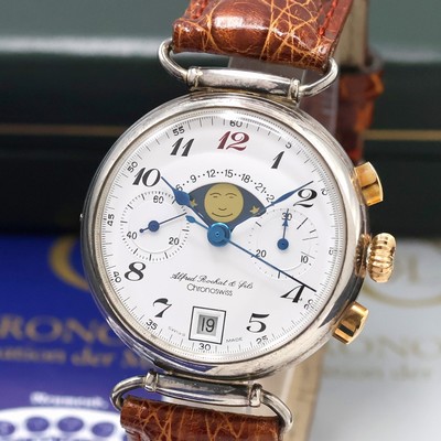 27034040a - ALFRED ROCHAT / CHRONOSWISS auf 500 Stück limitierter Armbandchronograph in Silber ...