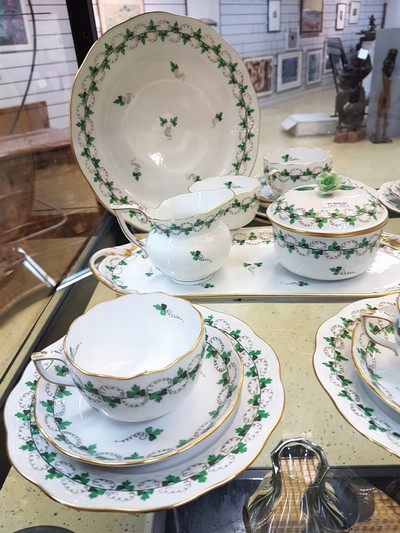 27034077a - Kaffeeservice, Herend Ungarn, 20. Jh., Dekor Parsley/Petersilie, 6 Tassen mit ...