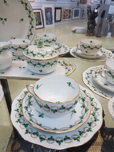 27034077b - Kaffeeservice, Herend Ungarn, 20. Jh., Dekor Parsley/Petersilie, 6 Tassen mit ...