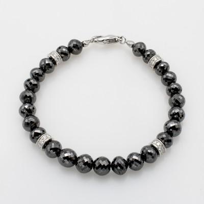 Image Armband mit Diamanten und Brillanten, WG 750/000, schwarze Diam. (beh.) zus. ca. 93.14 ...