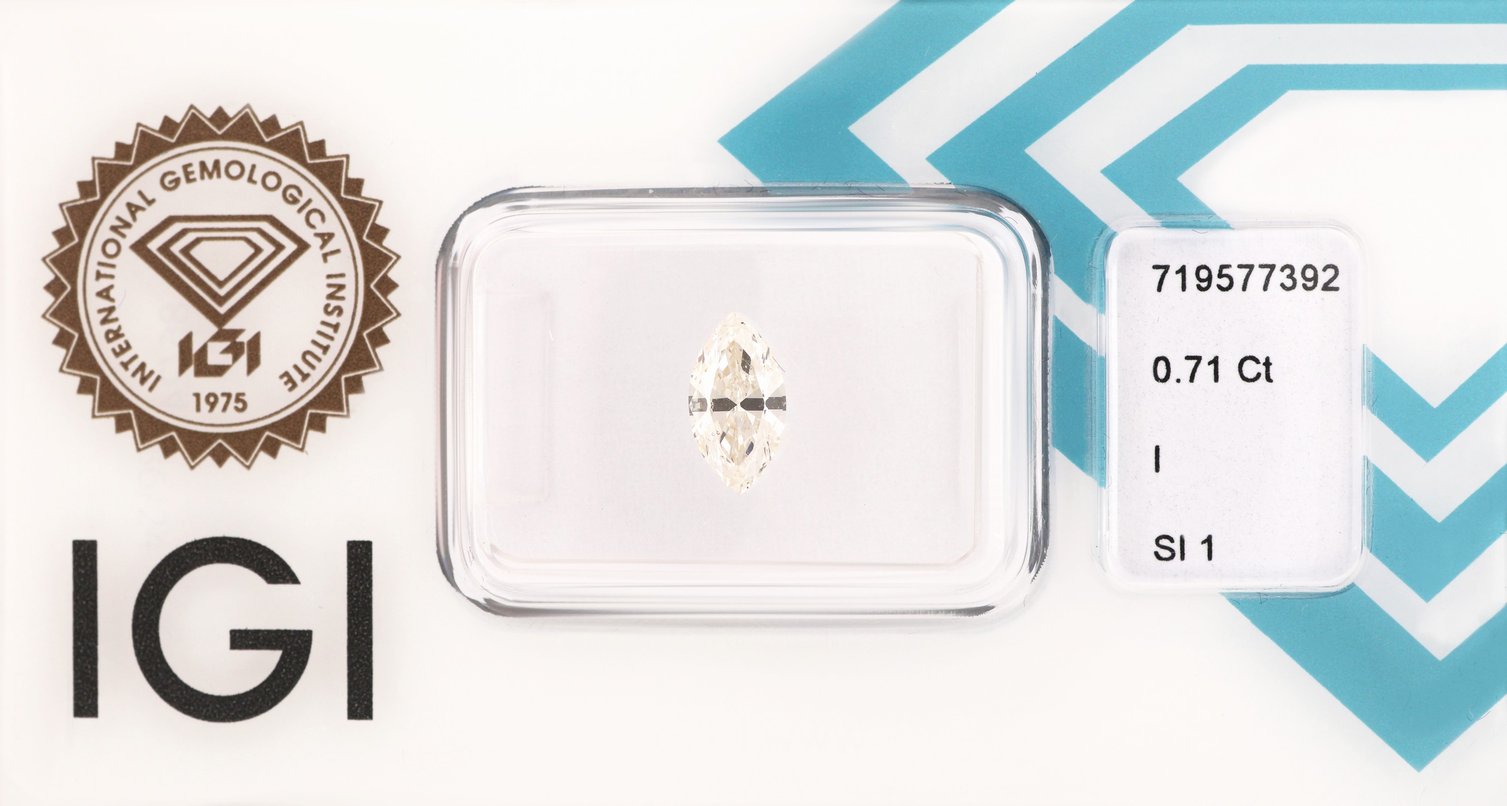 Image 27034135 - Loser Diamant-Navette, 0.71 ct l.get.Weiß(I)/si1, eingeschweißt, mit IGI -Expertise ...
