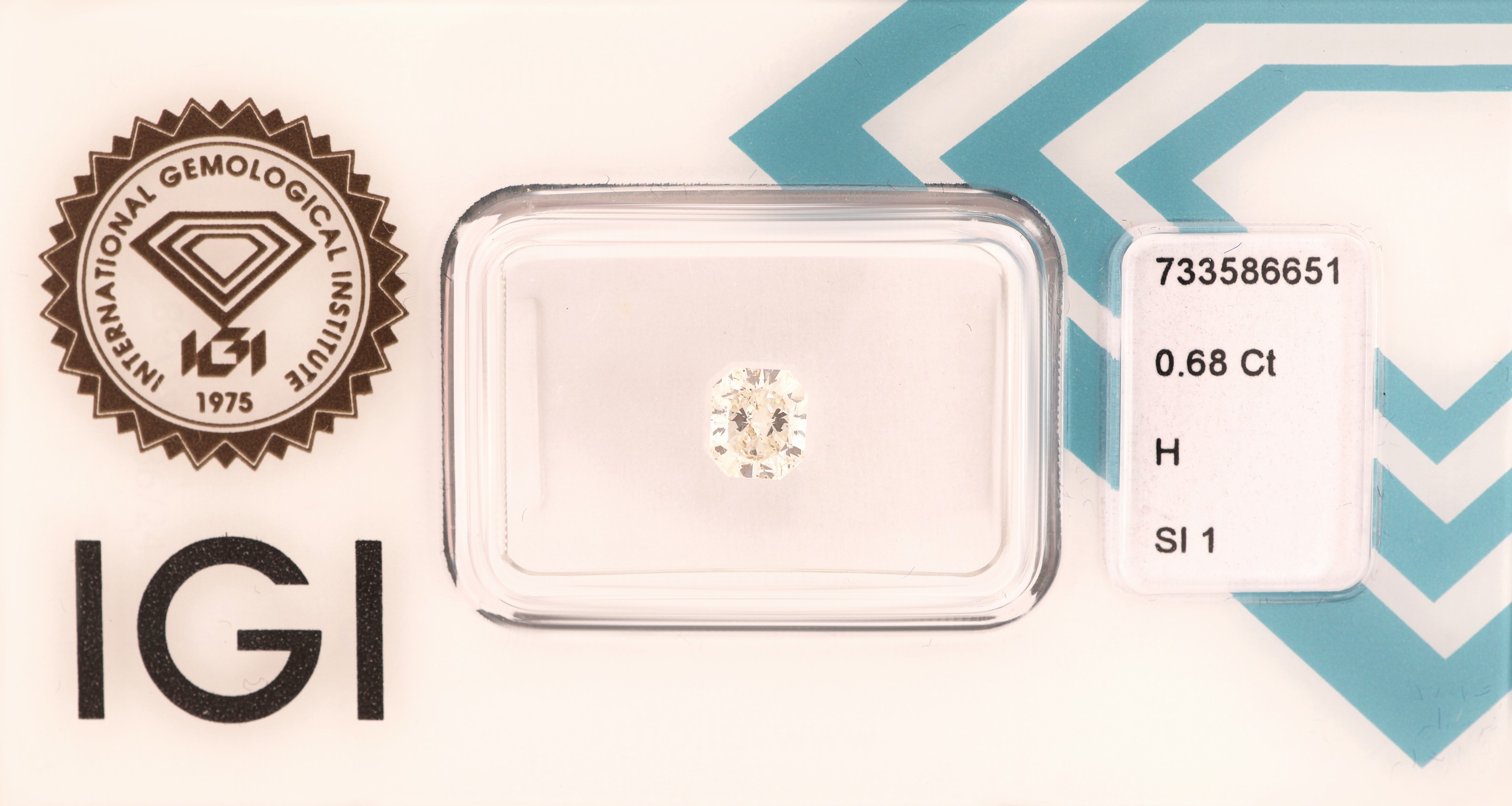 Image 27034136 - Loser Diamant, 0.68 ct Weiß(H)/si1, Radiant, eingeschweißt, mit IGI-Expertise ...