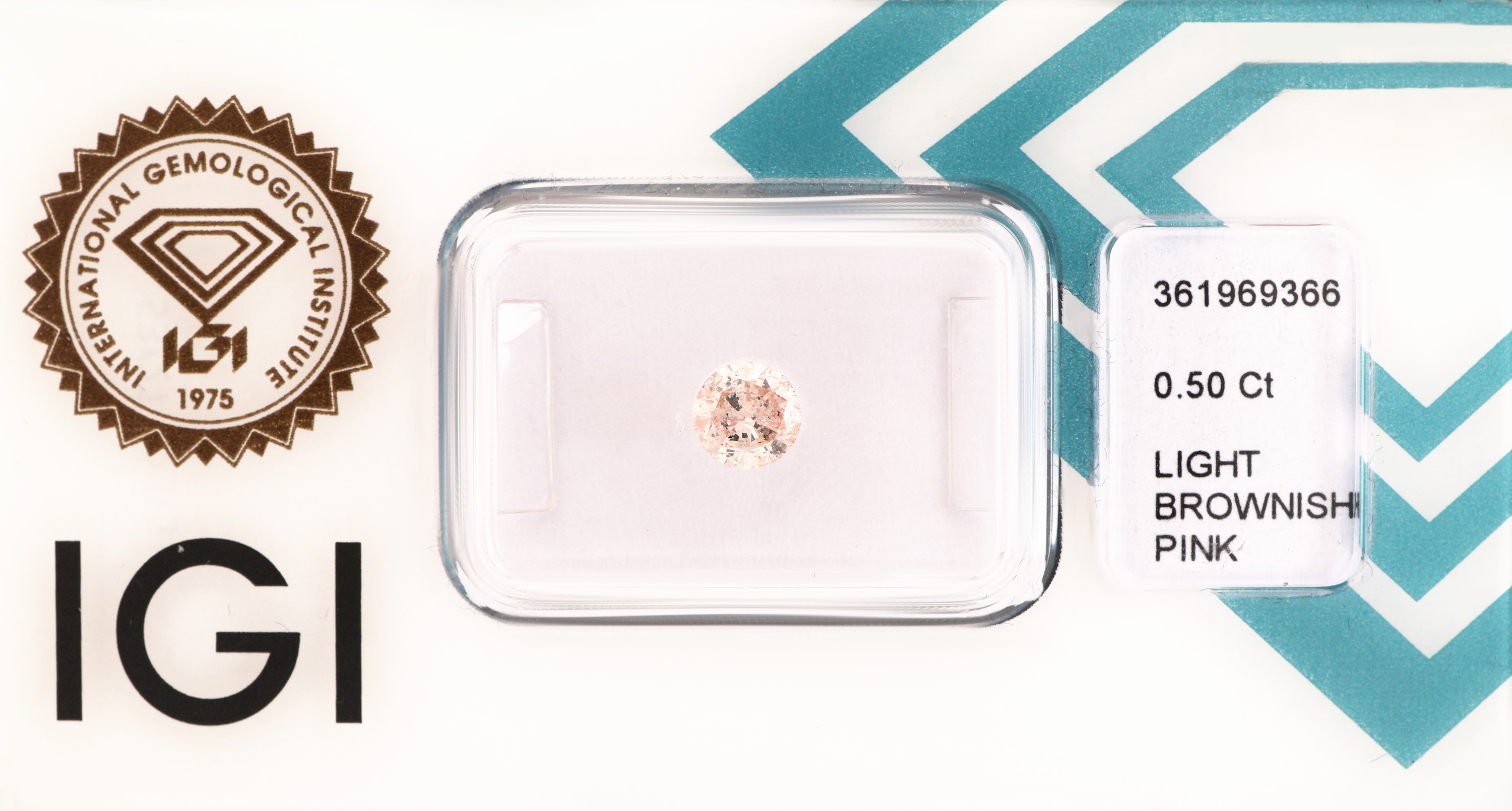 Image 27034165 - Loser Brillant, 0.50 ct light brownish pink, eingeschweißt, mit IGI-Expertise ...