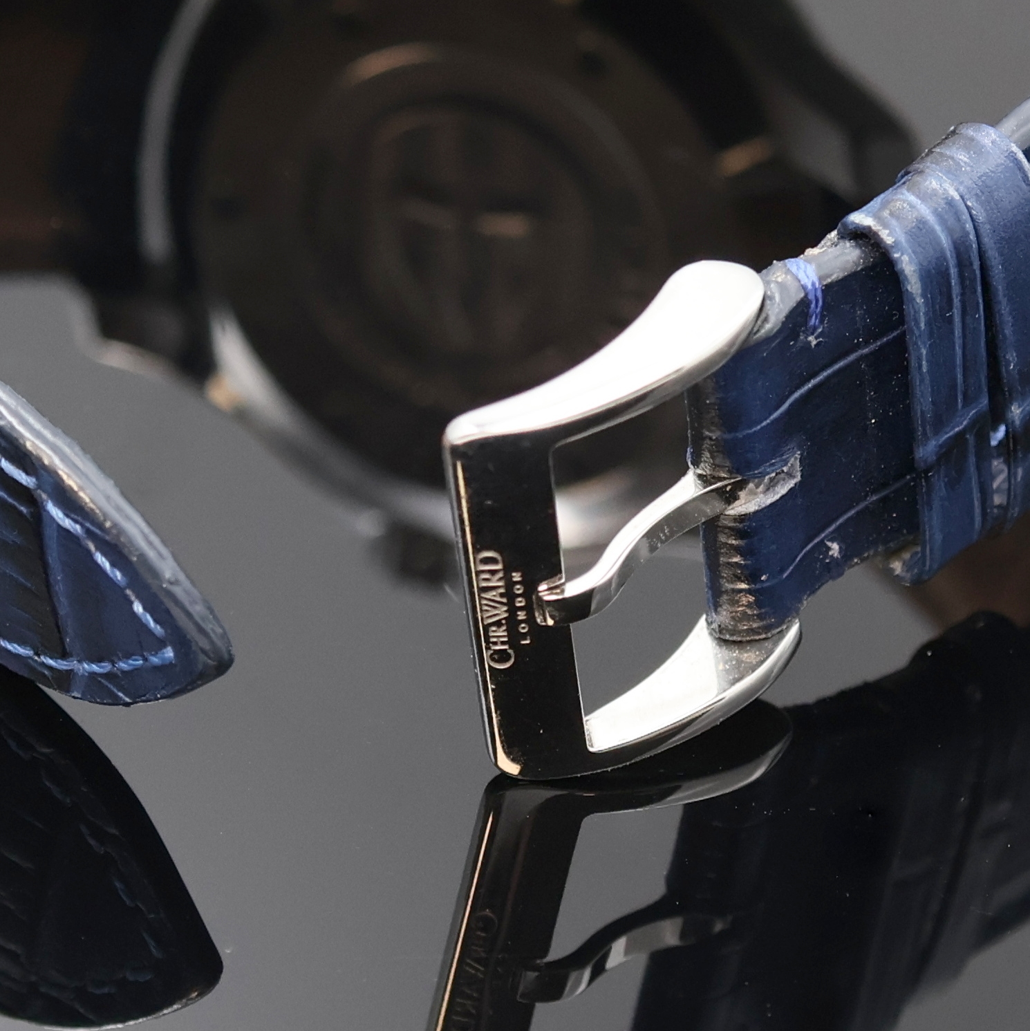 Detail b: CHR. WARD London Herrenarmbanduhr Trident-Pro, Automatik, Schweiz um 2020, Edelstahlgeh. inkl. orig. Lederband m. orig. Dornschl., Boden und Krone ...