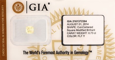 Image Loser Diamant, 0.73 ct natural fancy light yellow, Cut-Cornered Square Modified ...