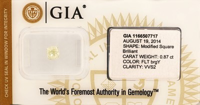 Image Loser Diamant, 0.87 ct natural fancy light brownish greenish yellow/vvs2, Modified ...