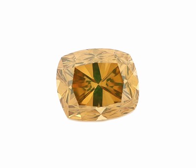 Image Loser Diamant, 0.75 ct natural fancy deep brownish yellow/vs1, Cushion Brillant, GIA- ...