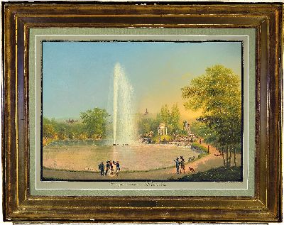27034171k - Johann Heinrich Bleuler 1758 - 1923, Aquarell/Gouache, ´Die große Fontäne auf ...