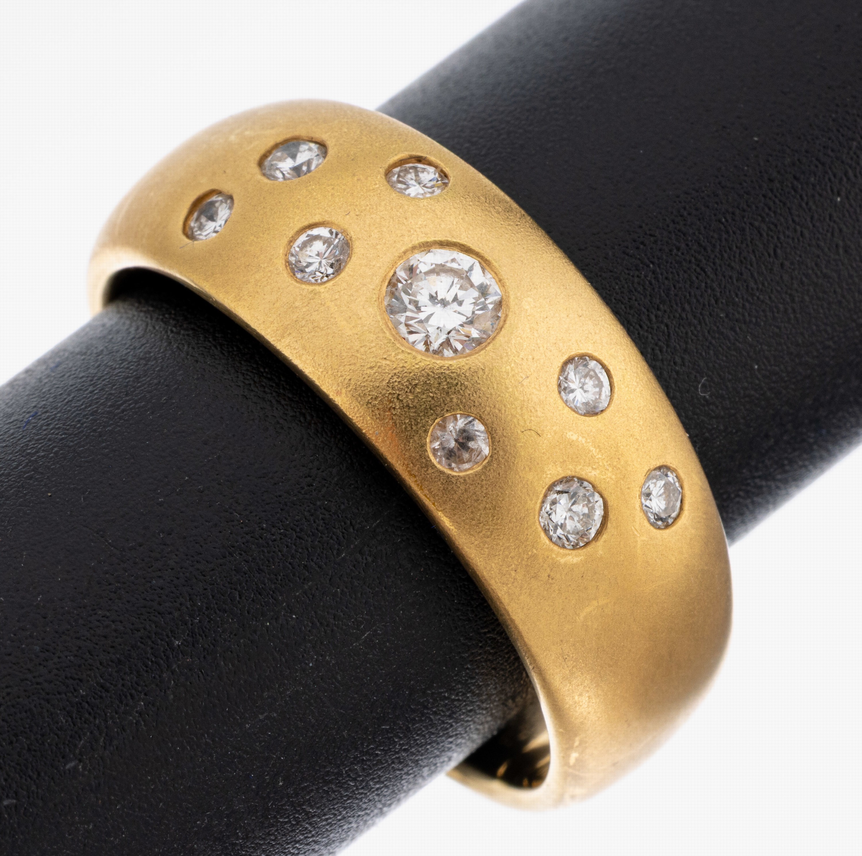 Image 27034577 - 18 kt Gold Brillant-Ring, GG 750/000, fein mattiert, qualitätvolle Verarbeitung, 9 ...