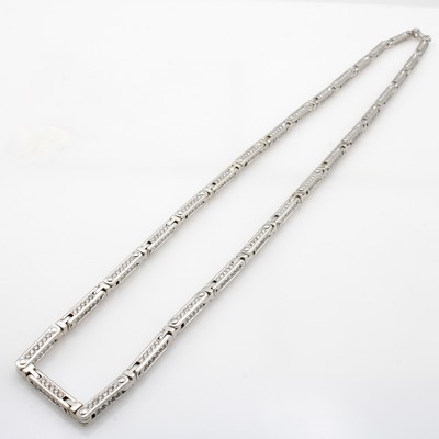 Image Kette mit Brillanten, WG 750/000, Brill. in stabförmige Elemente gef. zus. ca. 12.80 ct ...