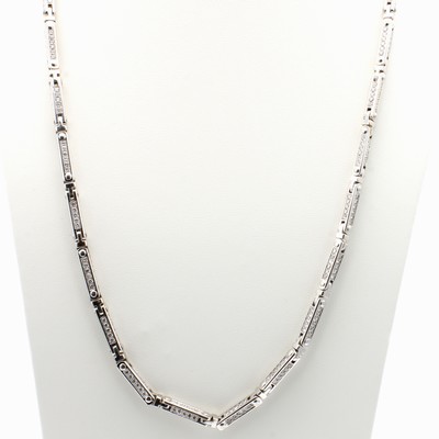 27034547a - Kette mit Brillanten, WG 750/000, Brill. in stabförmige Elemente gef. zus. ca. 12.80 ct ...