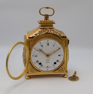 27034564a - AZURA a MOULTIER vergoldete Tischuhr mit Schlagwerk, Schweiz 2. Hälfte des 20. ...