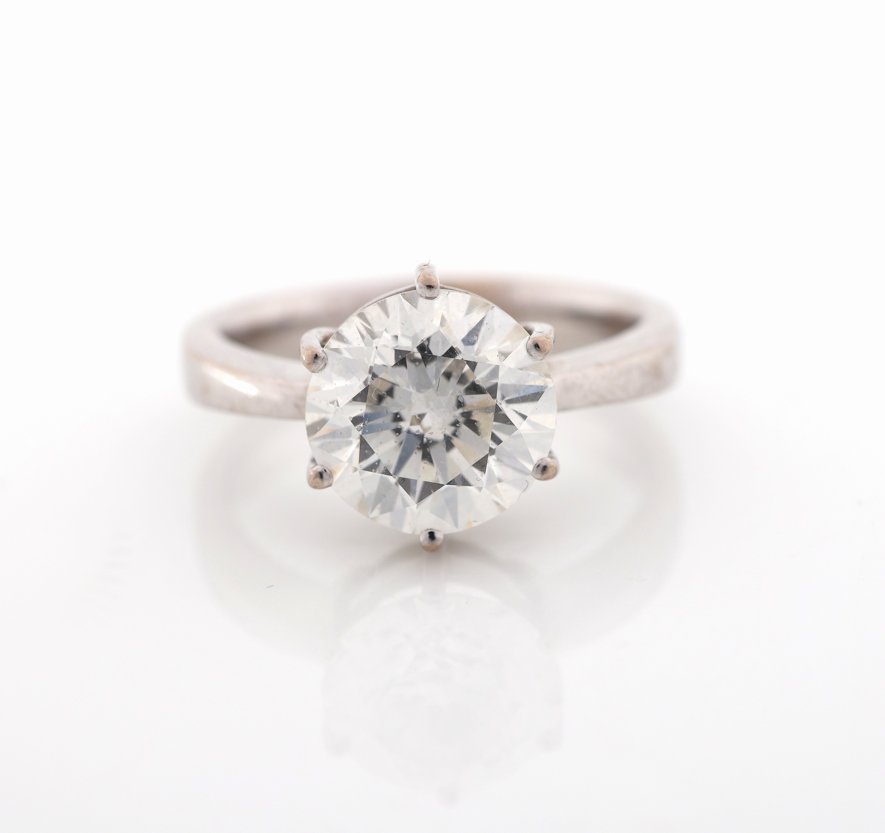Detail a: 18 kt Gold Brillant-Ring, WG 750/000, Brillant ca. 3.0 ct l.get.Weiß/vs-si, RW 56, ca. 6.7 g