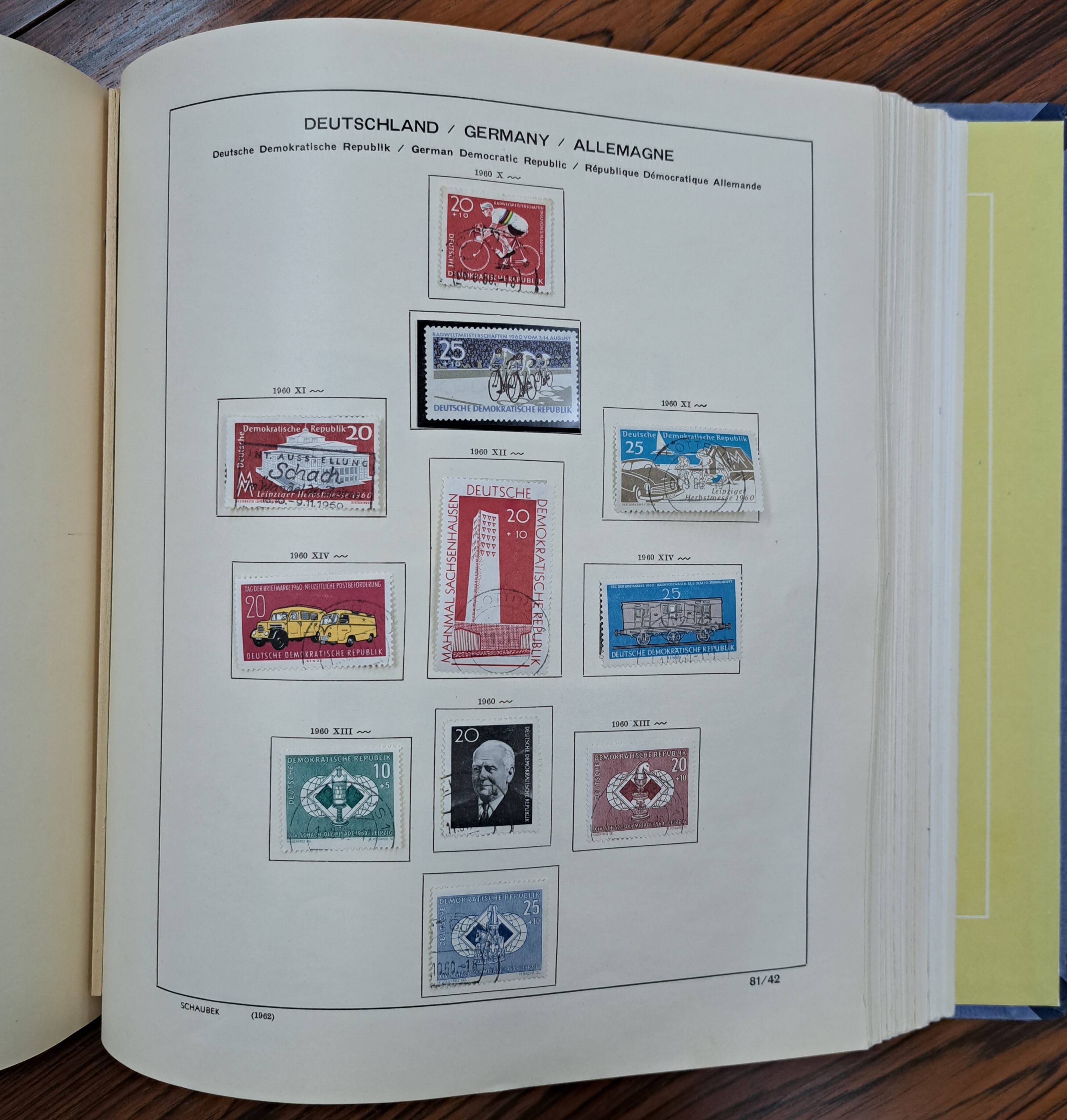 Detail b: Briefmarken, DDR 1949-1972, gestempelt, 1 Schaubek-Album, mit allen Blöcken, viele Zusammendrucke, mit Goethe-Block 1949
