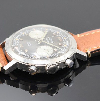 27034613b - PROVHOR Armbandchronograph in Stahl, Schweiz um 1968, Handaufzug, Boden verschr., graues ...