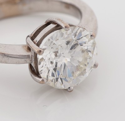 27034630d - 18 kt Gold Brillant-Ring, WG 750/000, Brillant ca. 3.0 ct l.get.Weiß/vs-si, RW 56, ca. ...