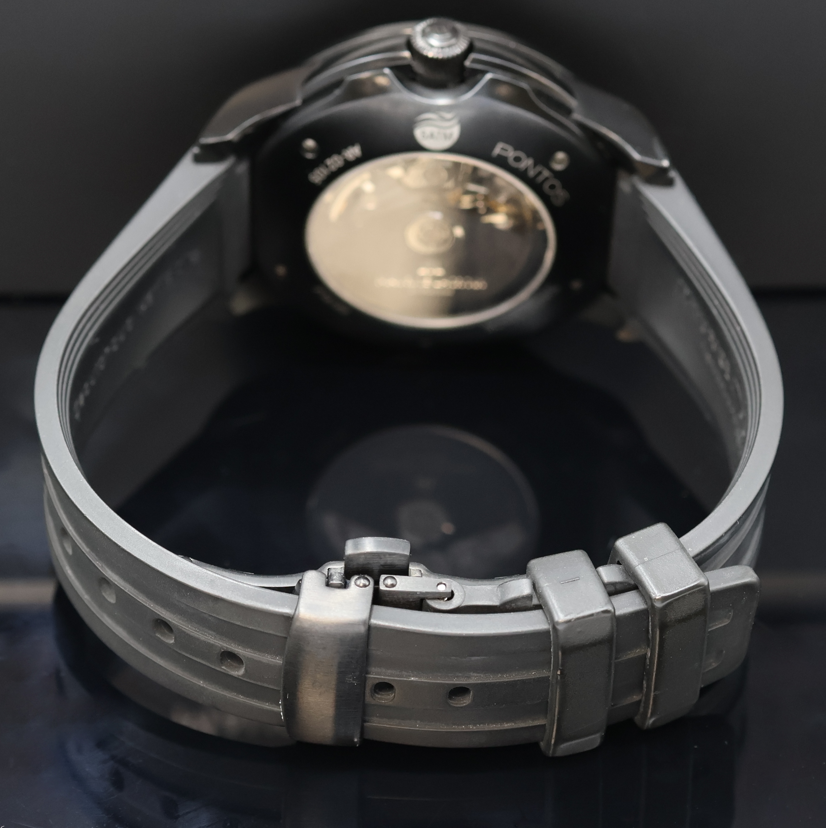 Detail c: MAURICE LACROIX Pontos Armbandchronograph Referenz PT6188, Schweiz um 2010, Automatik, beids. vergl. Geh. in geschw. Edelstahl, orig. Kautschukband ...