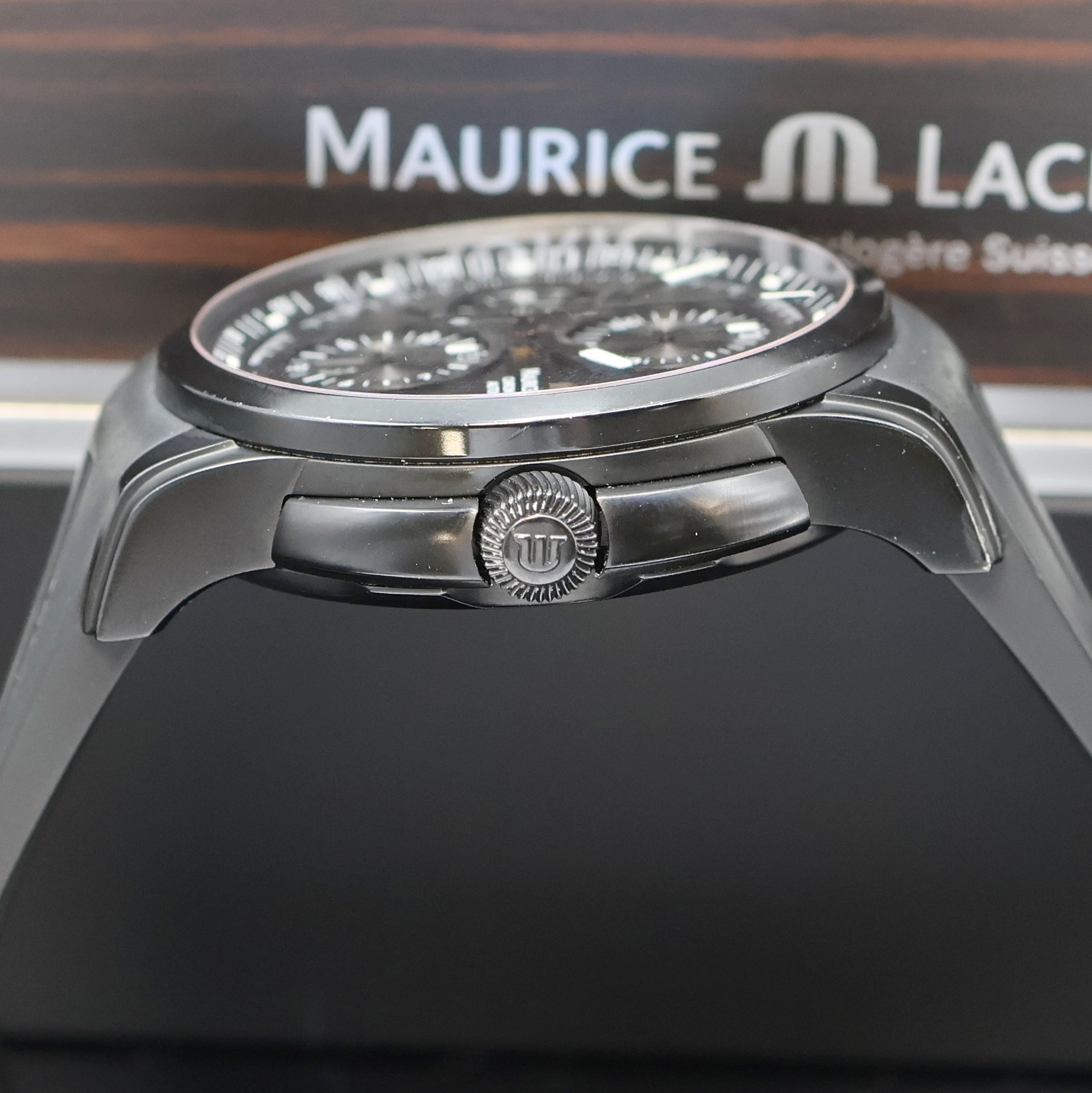 Detail d: MAURICE LACROIX Pontos Armbandchronograph Referenz PT6188, Schweiz um 2010, Automatik, beids. vergl. Geh. in geschw. Edelstahl, orig. Kautschukband ...