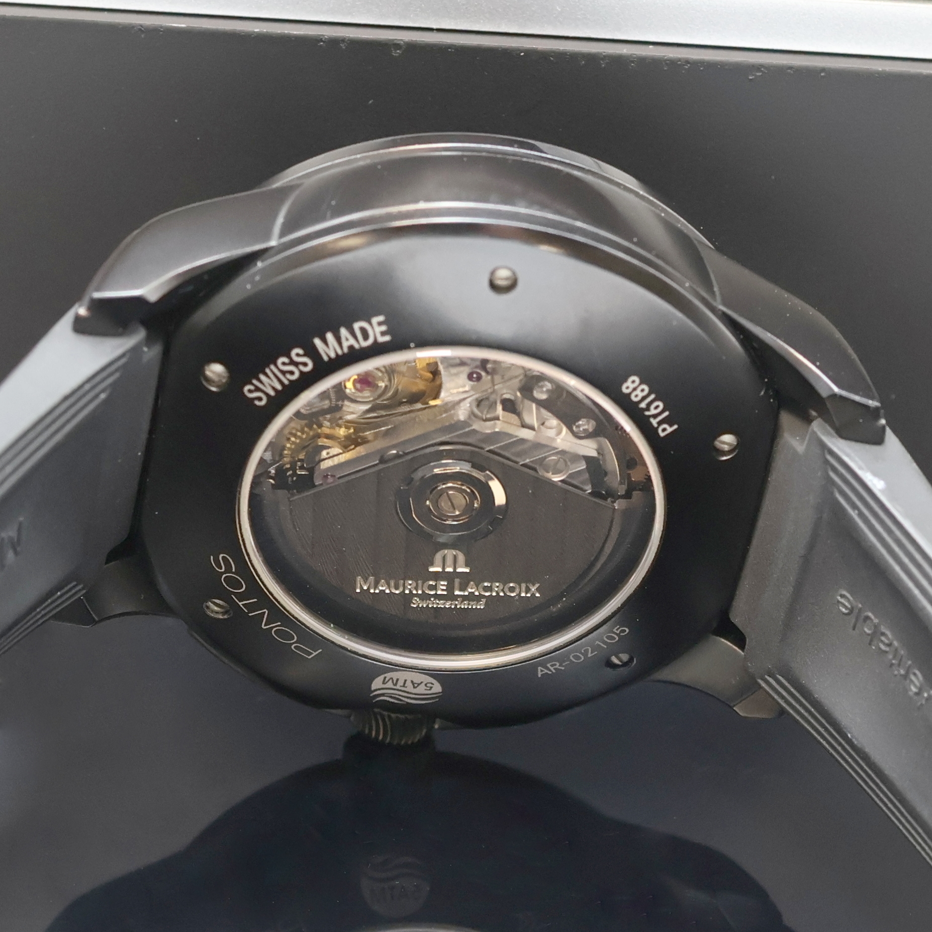 Detail f: MAURICE LACROIX Pontos Armbandchronograph Referenz PT6188, Schweiz um 2010, Automatik, beids. vergl. Geh. in geschw. Edelstahl, orig. Kautschukband ...